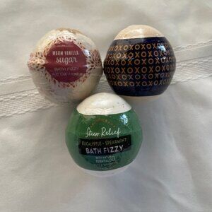 3 Bath & Body Works 4.6 oz Bath Fizzies Bomb - Eucalyptus, Vanilla, Watermelon